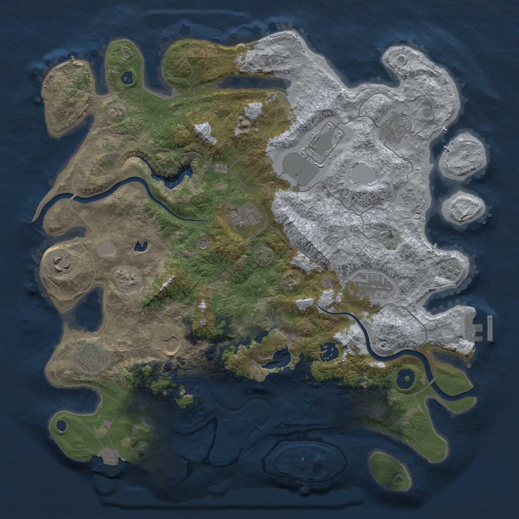Rust Map: Procedural Map, Size: 4000, Seed: 652641716, 14 Monuments