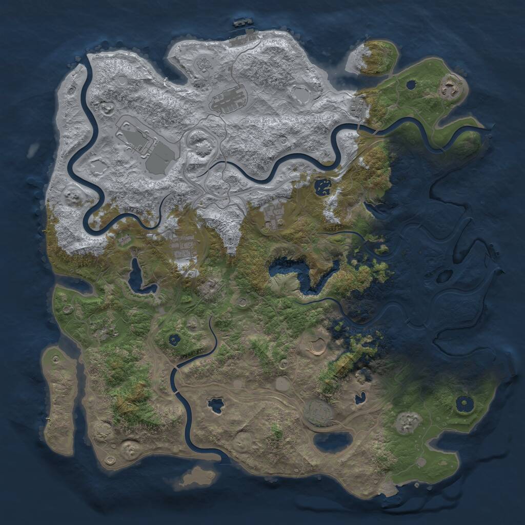 Rust Map: Procedural Map, Size: 4500, Seed: 904276288, 16 Monuments