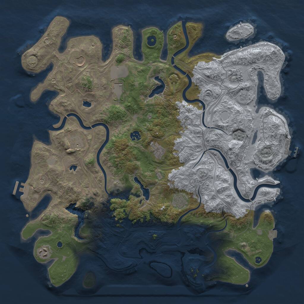 Rust Map: Procedural Map, Size: 4500, Seed: 768943758, 15 Monuments