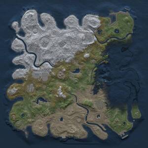 Thumbnail Rust Map: Procedural Map, Size: 4500, Seed: 383951758, 17 Monuments