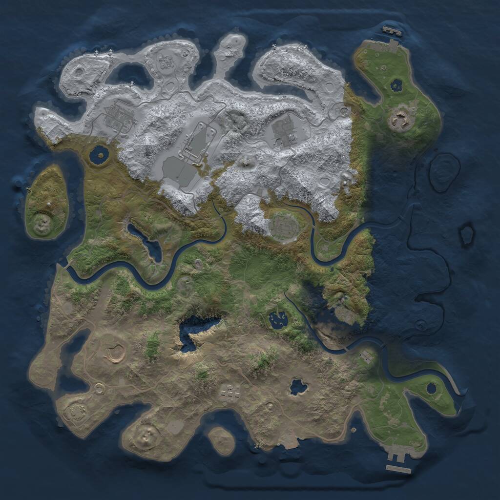Rust Map: Procedural Map, Size: 4000, Seed: 1961937242, 15 Monuments