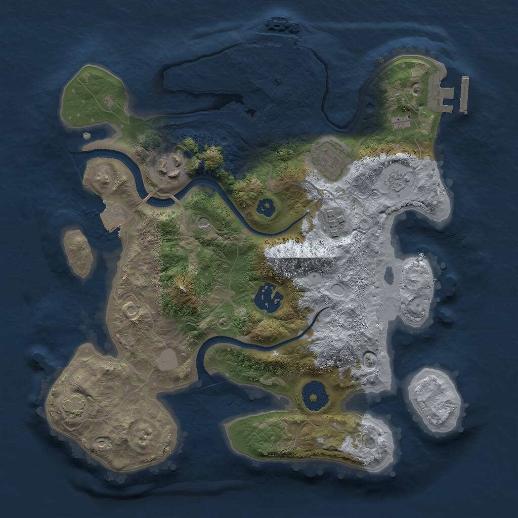 Rust Map: Procedural Map, Size: 2800, Seed: 927645925, 10 Monuments