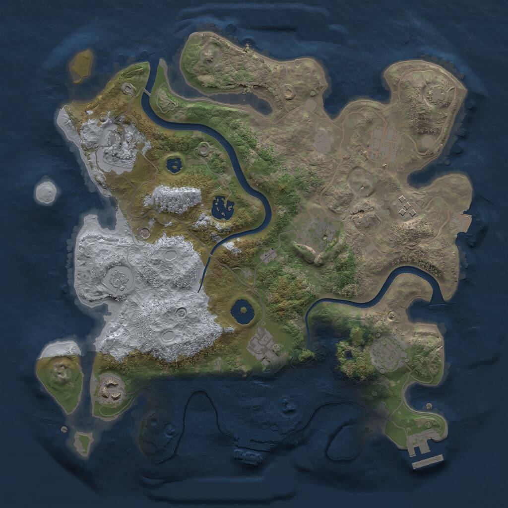Rust Map: Procedural Map, Size: 3250, Seed: 601814076, 14 Monuments