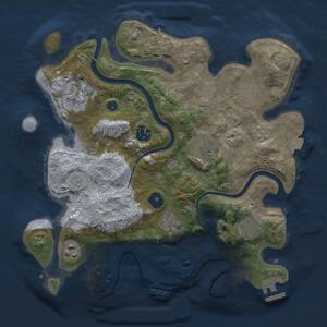 Thumbnail Rust Map: Procedural Map, Size: 3250, Seed: 601814076, 14 Monuments