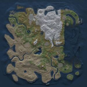 Thumbnail Rust Map: Procedural Map, Size: 4300, Seed: 1797425375, 17 Monuments