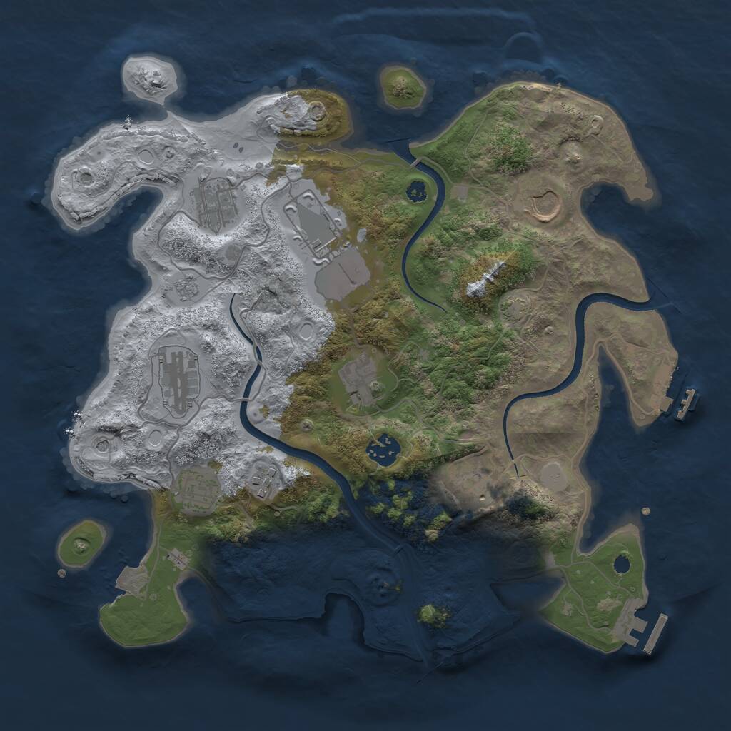 Rust Map: Procedural Map, Size: 3500, Seed: 1737231737, 15 Monuments