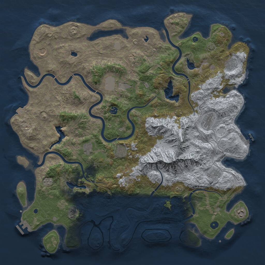 Rust Map: Procedural Map, Size: 5000, Seed: 155531675, 17 Monuments