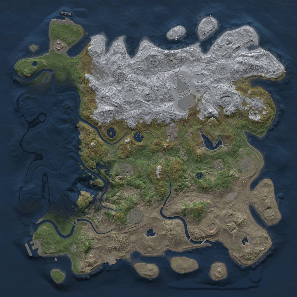 Rust Map: Procedural Map, Size: 4500, Seed: 835874816, 17 Monuments