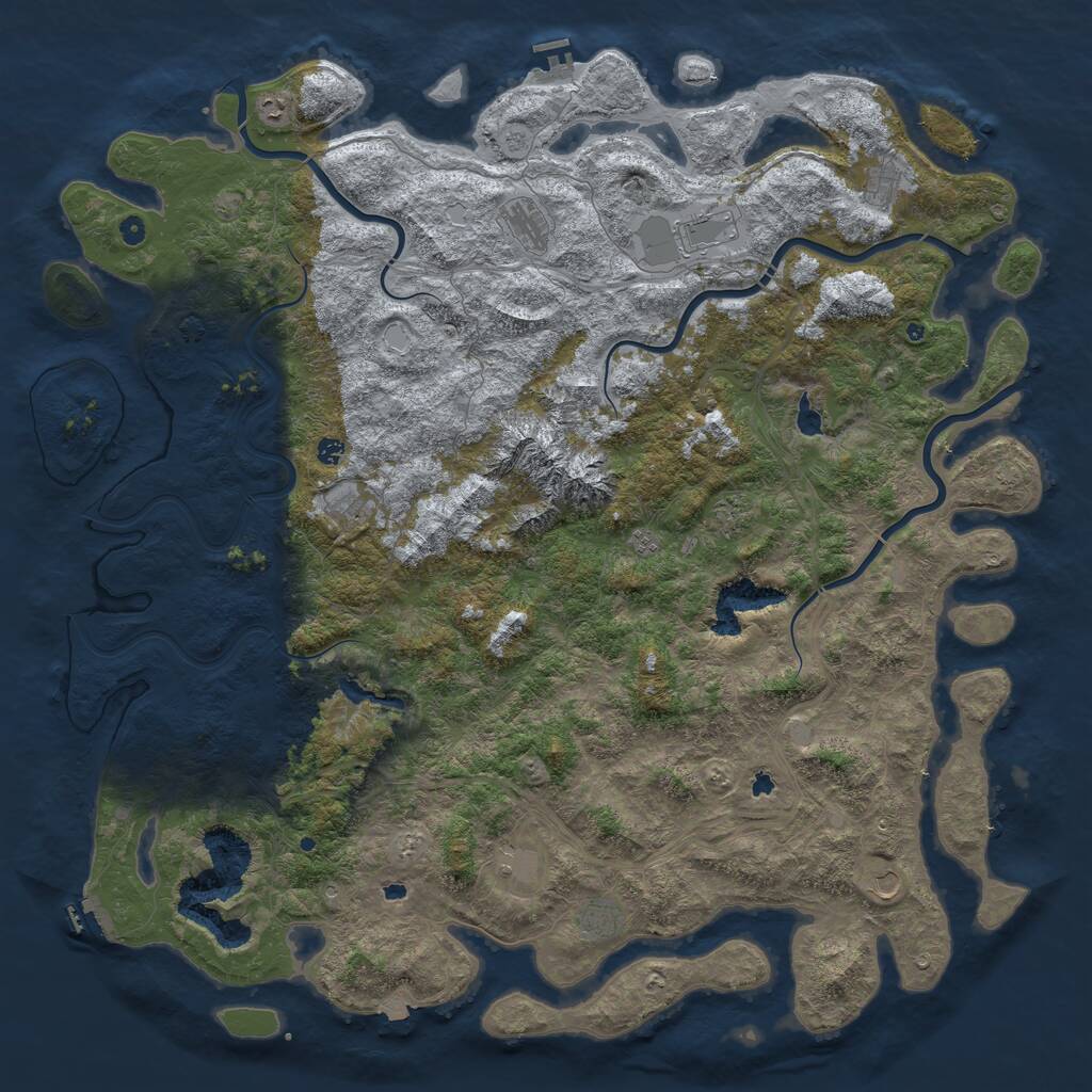 Rust Map: Procedural Map, Size: 6000, Seed: 11235, 17 Monuments