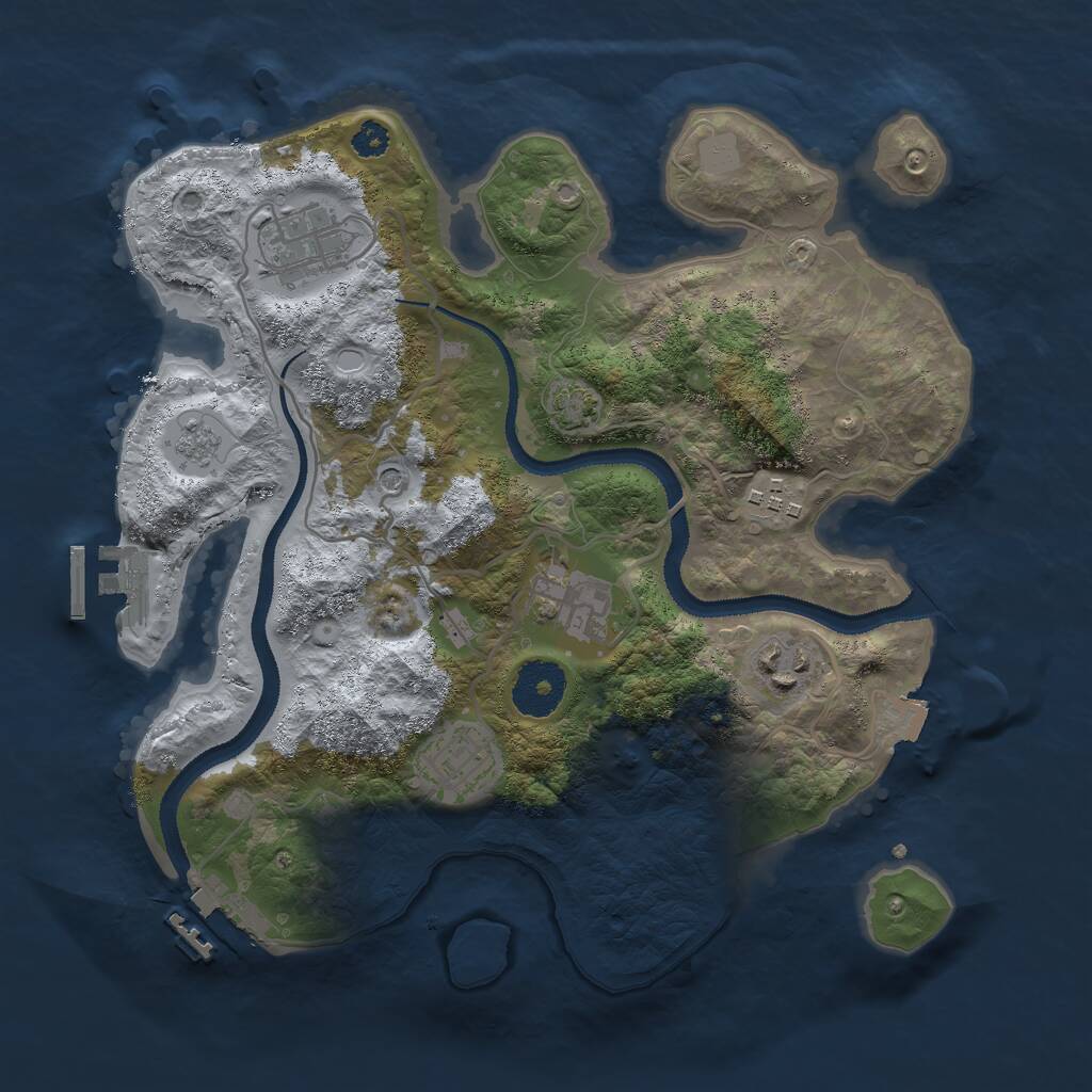 Rust Map: Procedural Map, Size: 3000, Seed: 951621375, 11 Monuments