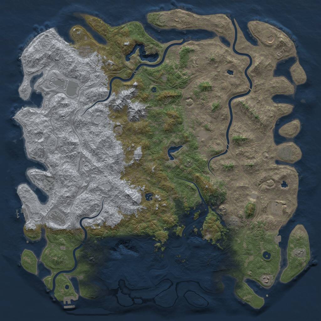 Rust Map: Procedural Map, Size: 6000, Seed: 7826849, 17 Monuments
