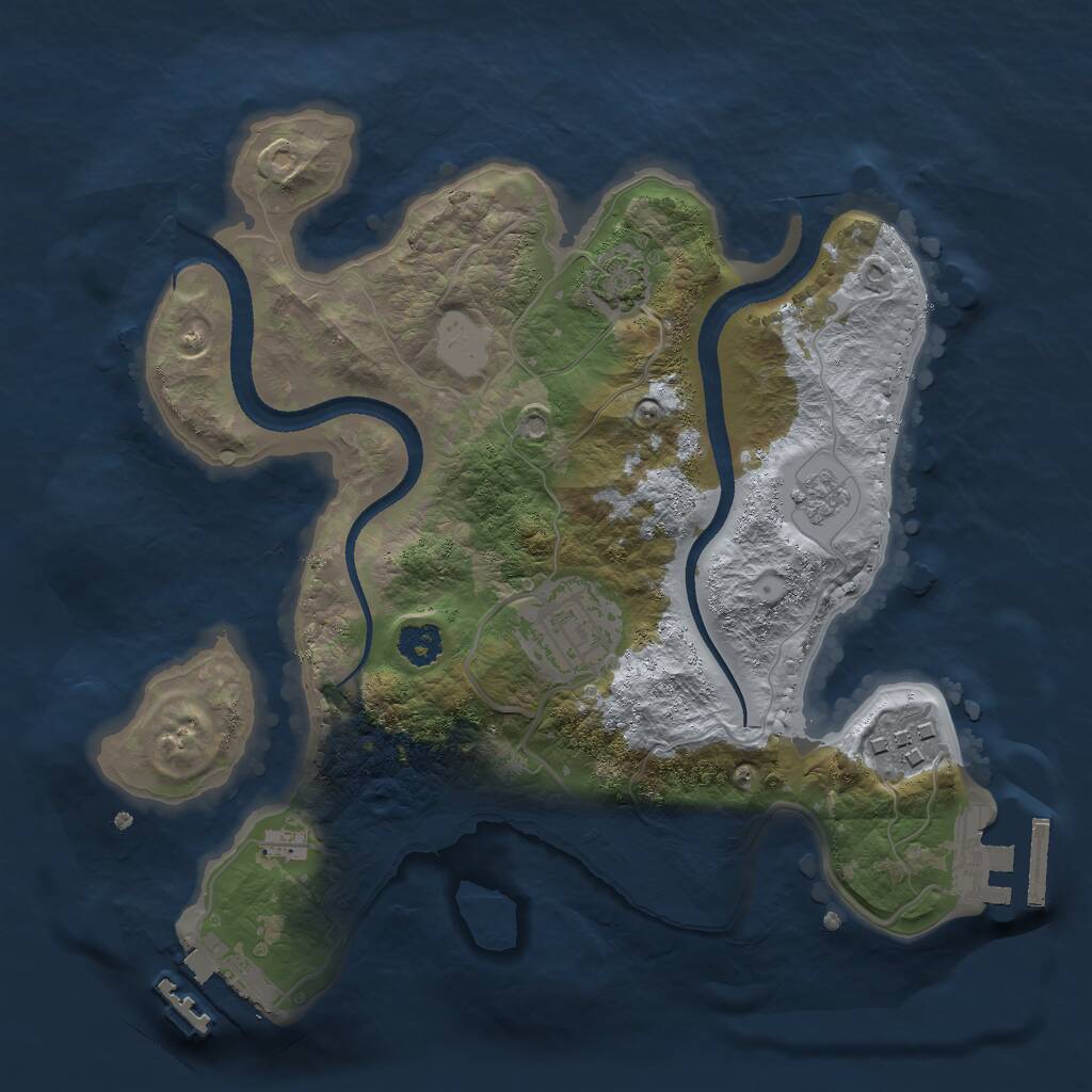 Rust Map: Procedural Map, Size: 2500, Seed: 79987, 7 Monuments