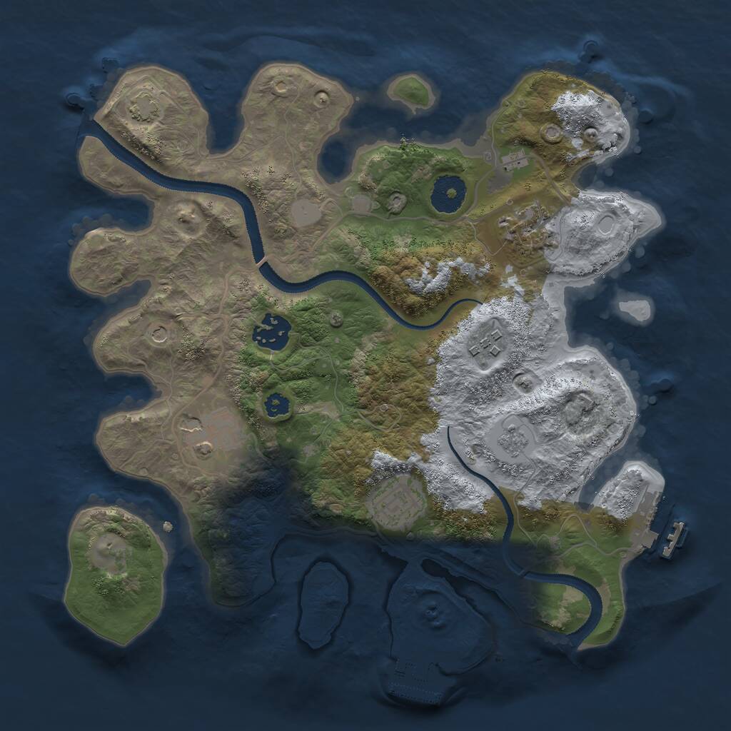 Rust Map: Procedural Map, Size: 3000, Seed: 1805181043, 11 Monuments