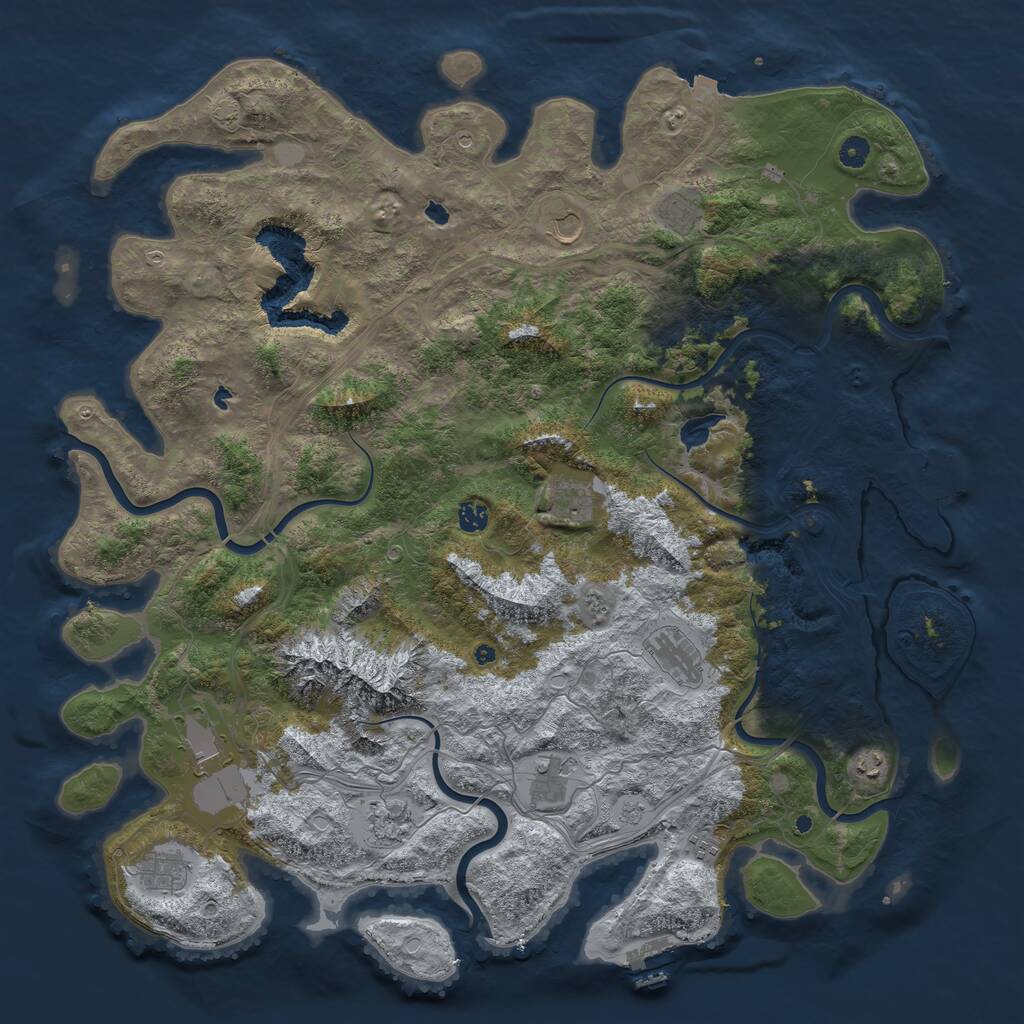 Rust Map: Procedural Map, Size: 5000, Seed: 1716937480, 17 Monuments