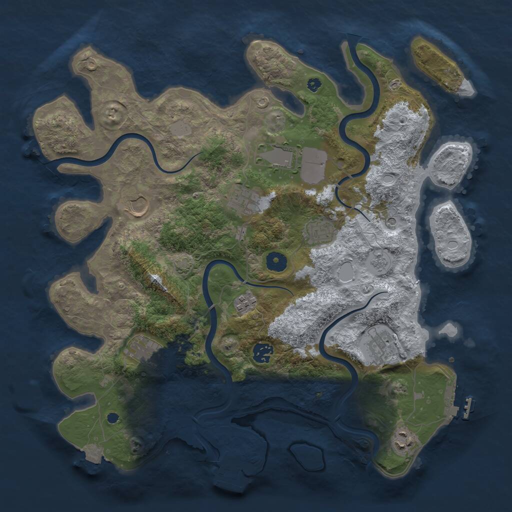 Rust Map: Procedural Map, Size: 3750, Seed: 227740730, 15 Monuments