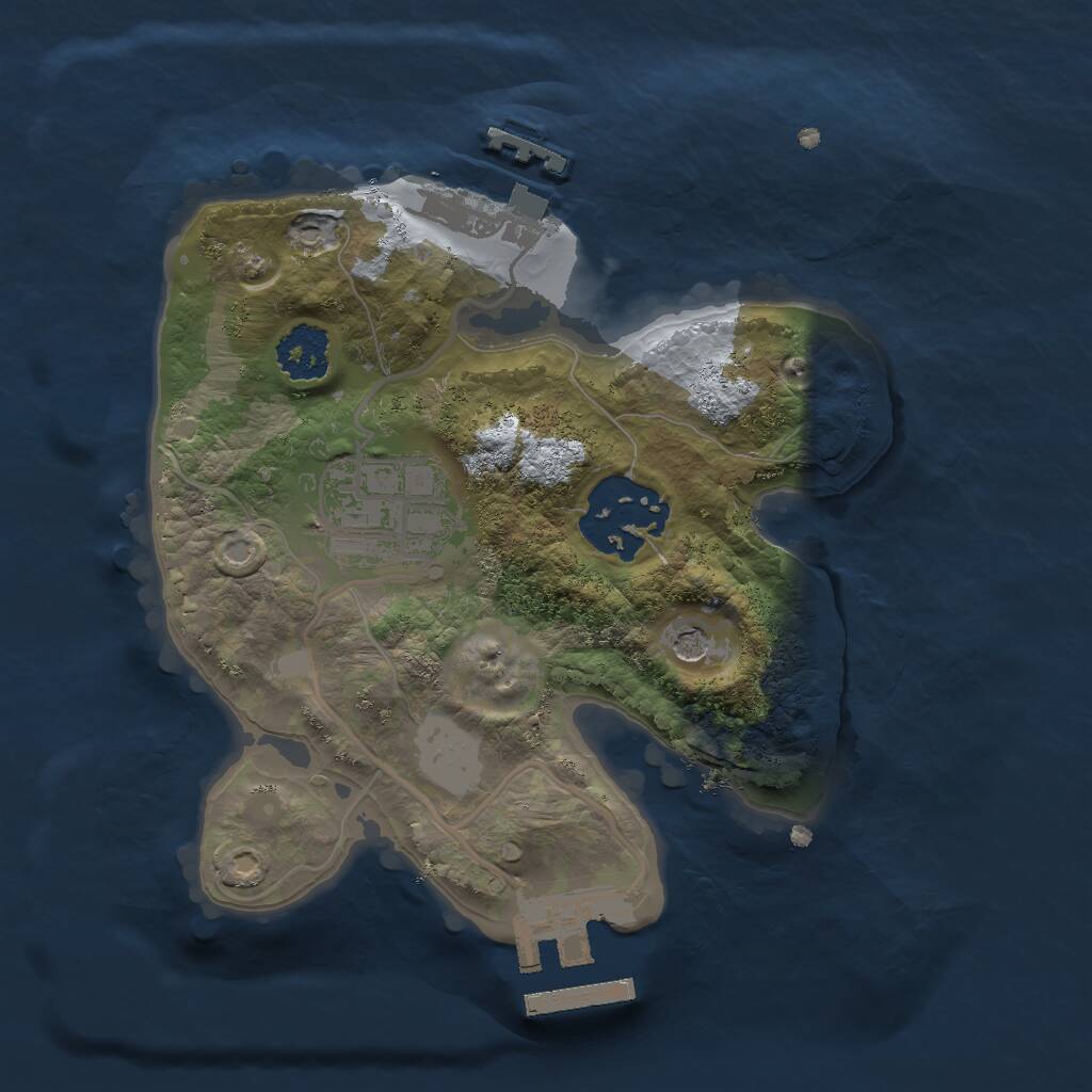 Rust Map: Procedural Map, Size: 2000, Seed: 857646429, 6 Monuments