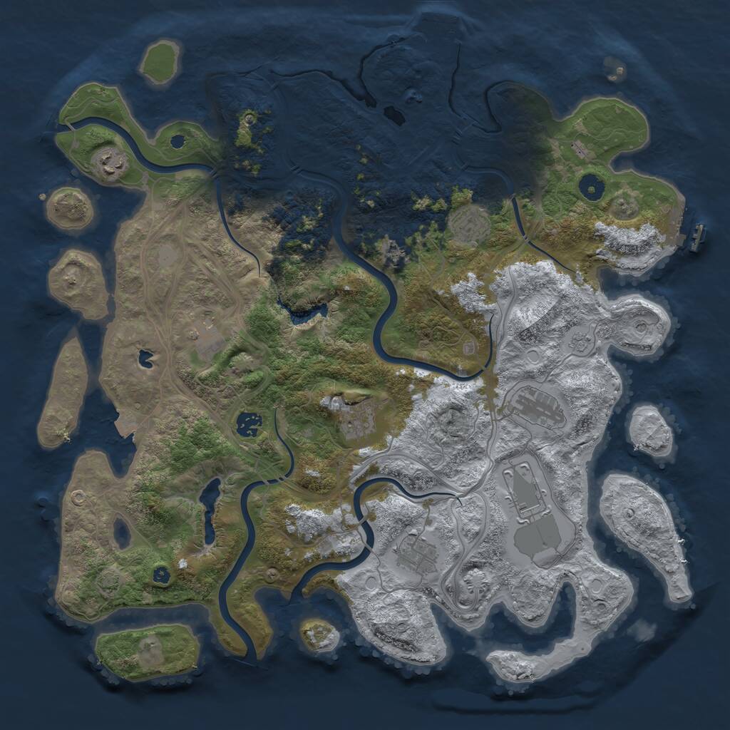 Rust Map: Procedural Map, Size: 4250, Seed: 2070542389, 15 Monuments