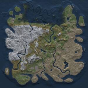 Thumbnail Rust Map: Procedural Map, Size: 5000, Seed: 1348344133, 17 Monuments