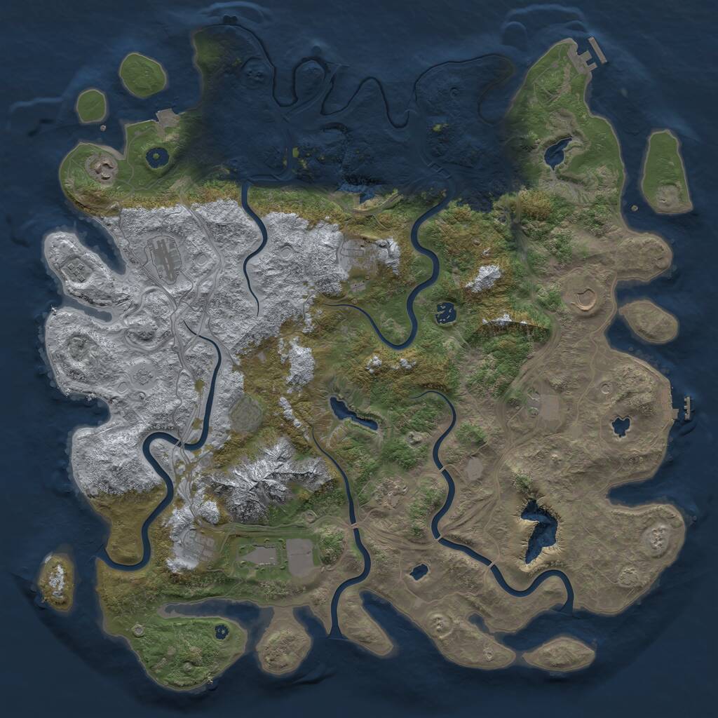 Rust Map: Procedural Map, Size: 5000, Seed: 1348344133, 17 Monuments