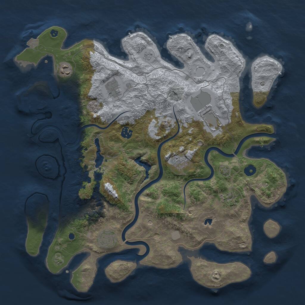 Rust Map: Procedural Map, Size: 4000, Seed: 108970399, 13 Monuments