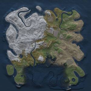 Thumbnail Rust Map: Procedural Map, Size: 3750, Seed: 283192576, 15 Monuments