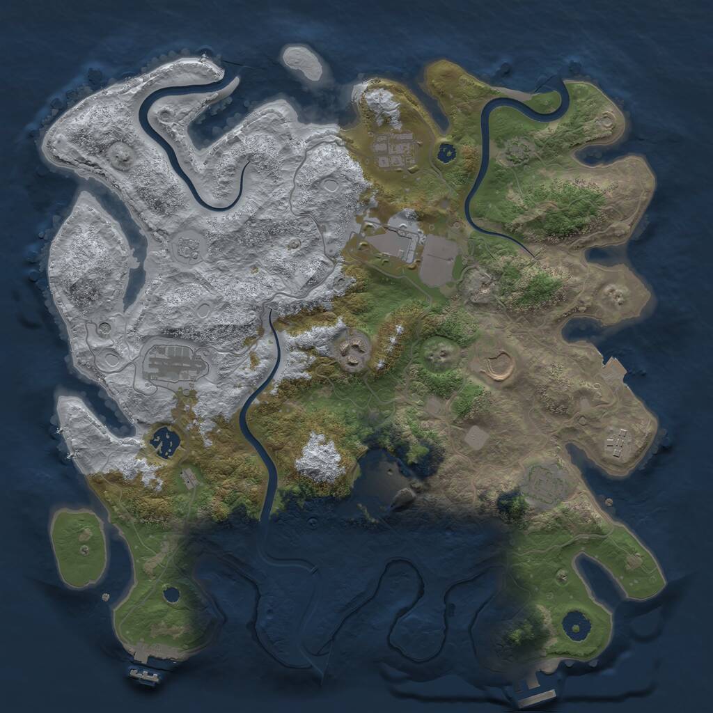 Rust Map: Procedural Map, Size: 3750, Seed: 283192576, 15 Monuments