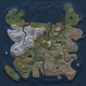 Thumbnail Rust Map: Procedural Map, Size: 4000, Seed: 1257611063, 15 Monuments