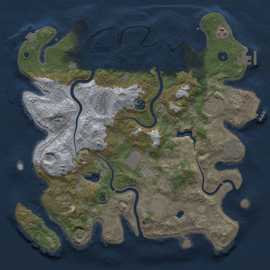 Rust Map: Procedural Map, Size: 4000, Seed: 1257611063, 15 Monuments