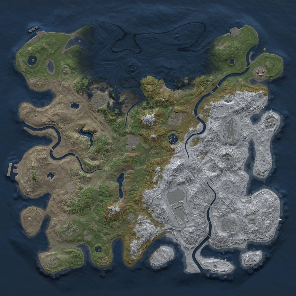Rust Map: Procedural Map, Size: 4500, Seed: 1369112451, 16 Monuments