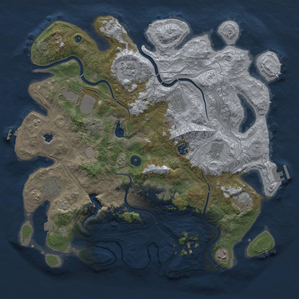 Rust Map: Procedural Map, Size: 4250, Seed: 1545326518, 16 Monuments