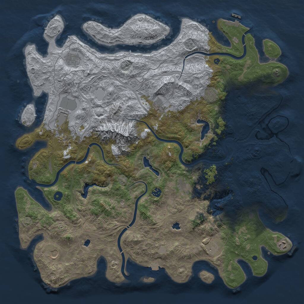 Rust Map: Procedural Map, Size: 5000, Seed: 1652860436, 17 Monuments