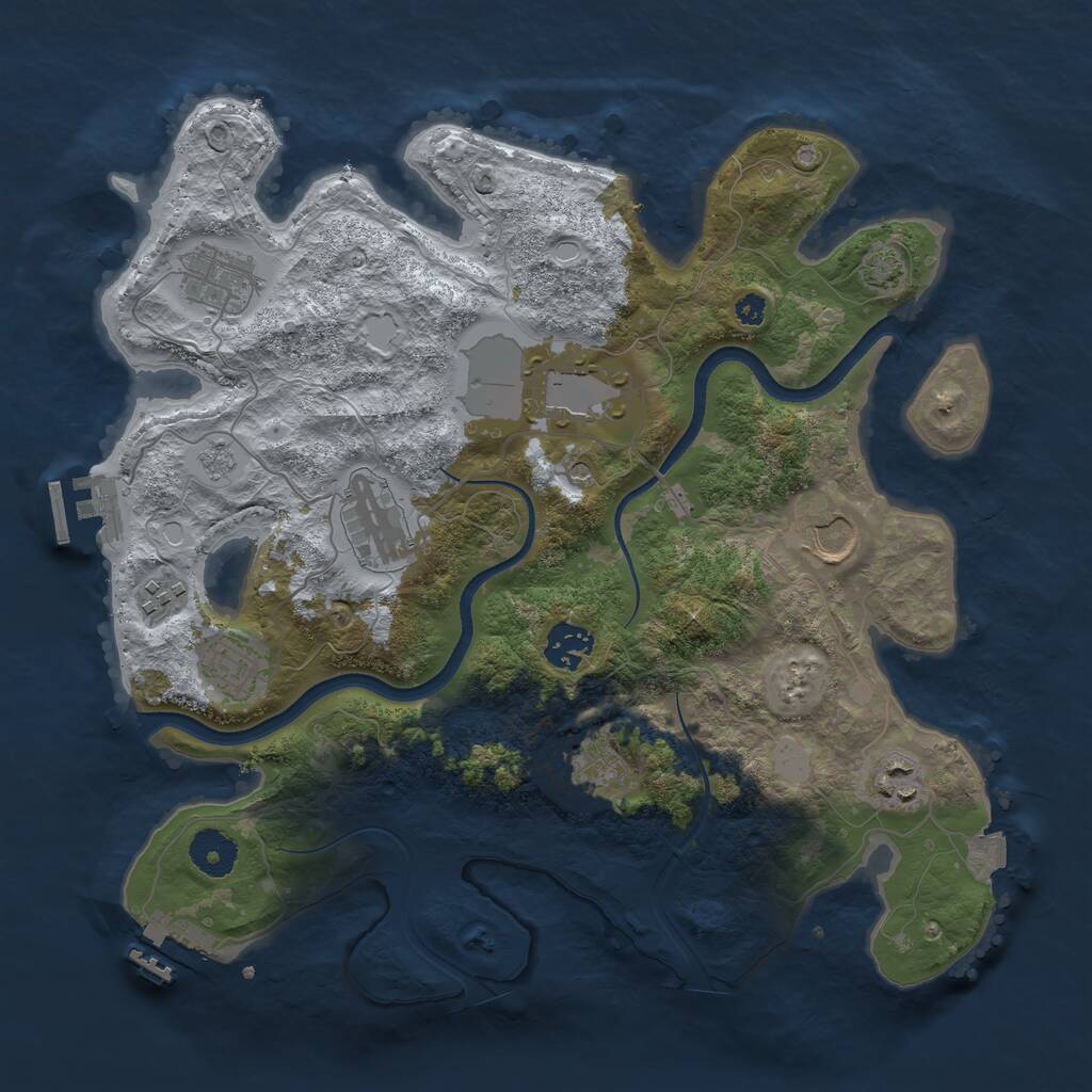 Rust Map: Procedural Map, Size: 3500, Seed: 199223152, 15 Monuments