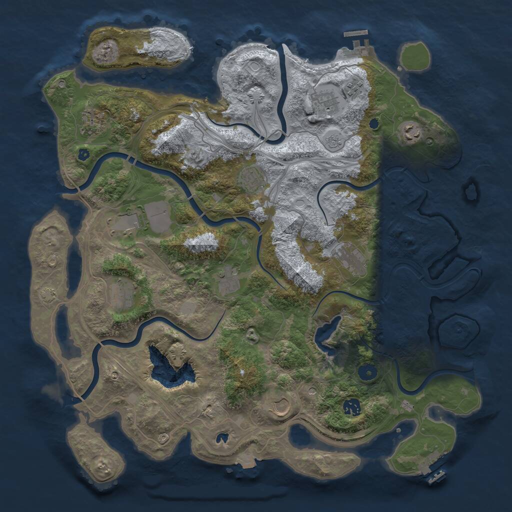 Rust Map: Procedural Map, Size: 4250, Seed: 1552091611, 17 Monuments
