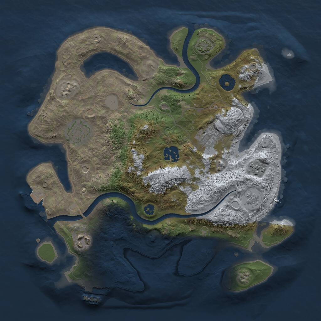 Rust Map: Procedural Map, Size: 3000, Seed: 1479477737, 10 Monuments