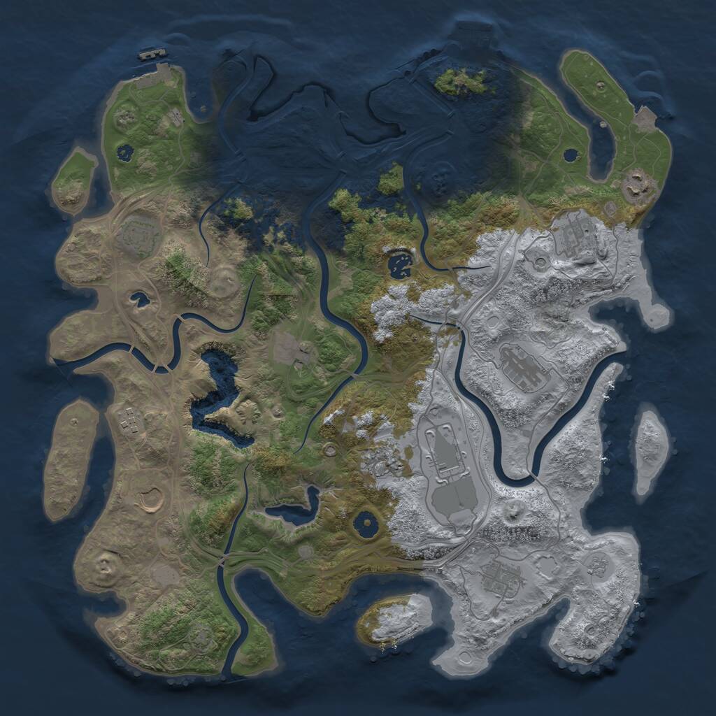 Rust Map: Procedural Map, Size: 4250, Seed: 1234476855, 17 Monuments