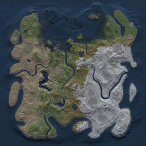 Thumbnail Rust Map: Procedural Map, Size: 4250, Seed: 1234476855, 17 Monuments
