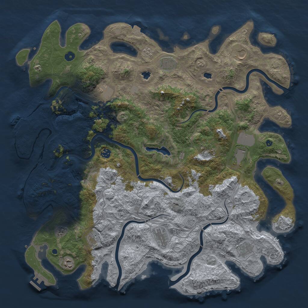 Rust Map: Procedural Map, Size: 4750, Seed: 736828108, 17 Monuments