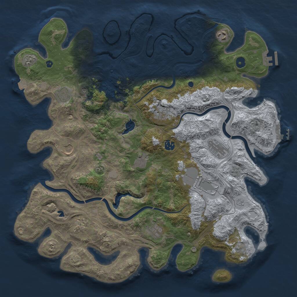 Rust Map: Procedural Map, Size: 4300, Seed: 6042026, 17 Monuments