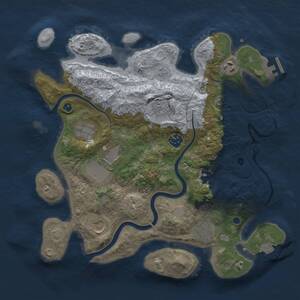 Thumbnail Rust Map: Procedural Map, Size: 3500, Seed: 515353, 13 Monuments