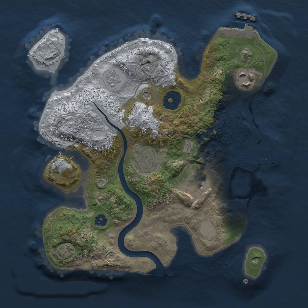 Rust Map: Procedural Map, Size: 2500, Seed: 973054830, 10 Monuments