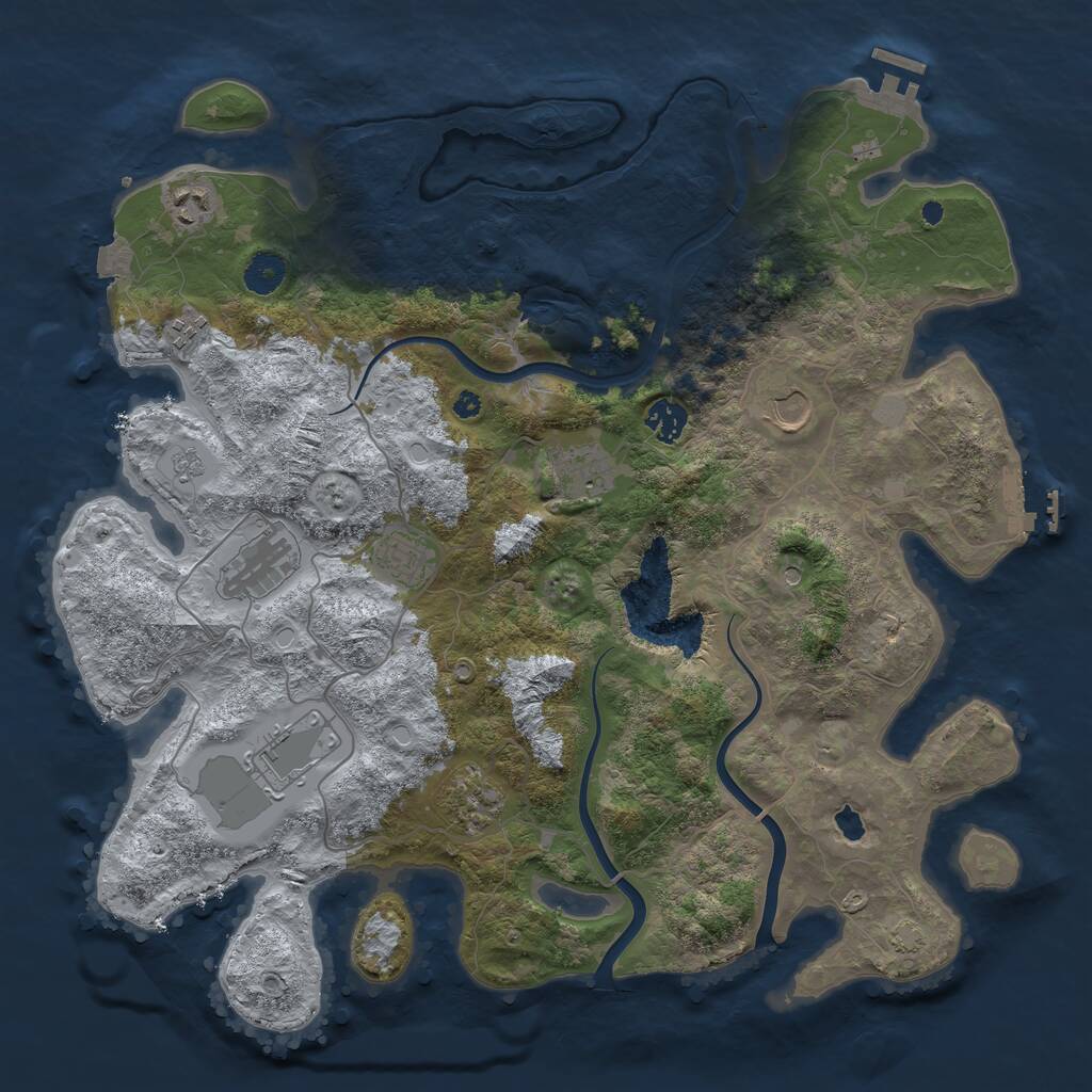 Rust Map: Procedural Map, Size: 4000, Seed: 350096679, 15 Monuments