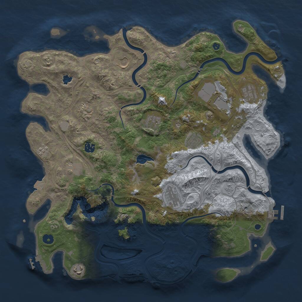 Rust Map: Procedural Map, Size: 4250, Seed: 1441027364, 17 Monuments