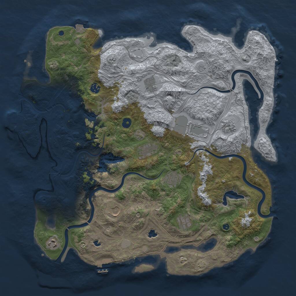 Rust Map: Procedural Map, Size: 4500, Seed: 552534965, 16 Monuments