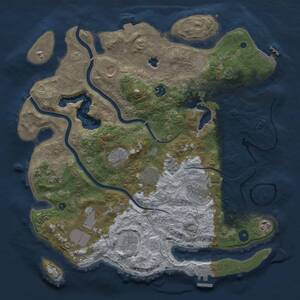 Thumbnail Rust Map: Procedural Map, Size: 4000, Seed: 1693195408, 16 Monuments