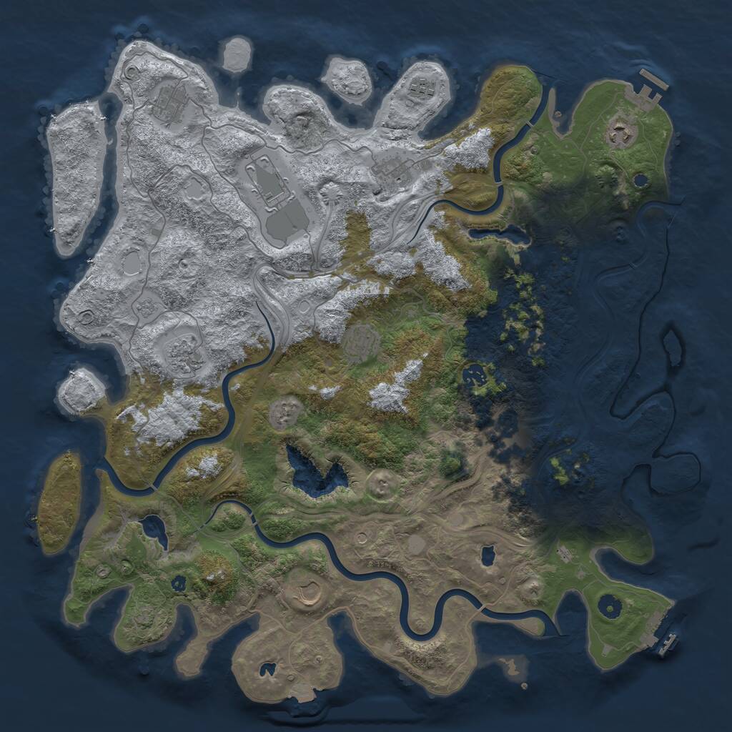 Rust Map: Procedural Map, Size: 4600, Seed: 1010888843, 16 Monuments