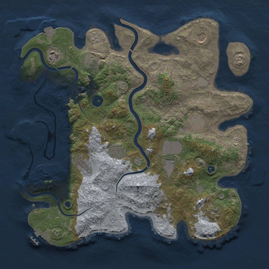 Rust Map: Procedural Map, Size: 3700, Seed: 613953, 15 Monuments