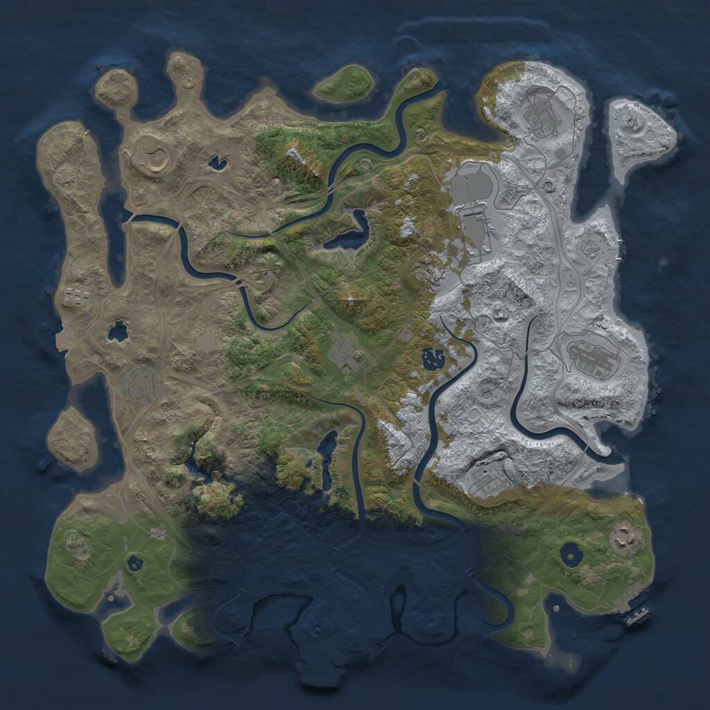 Rust Map: Procedural Map, Size: 4500, Seed: 31799, 17 Monuments