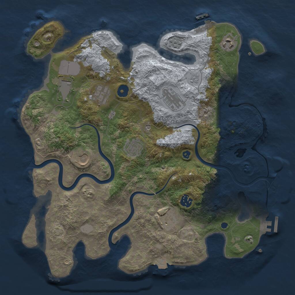 Rust Map: Procedural Map, Size: 3700, Seed: 437256933, 15 Monuments