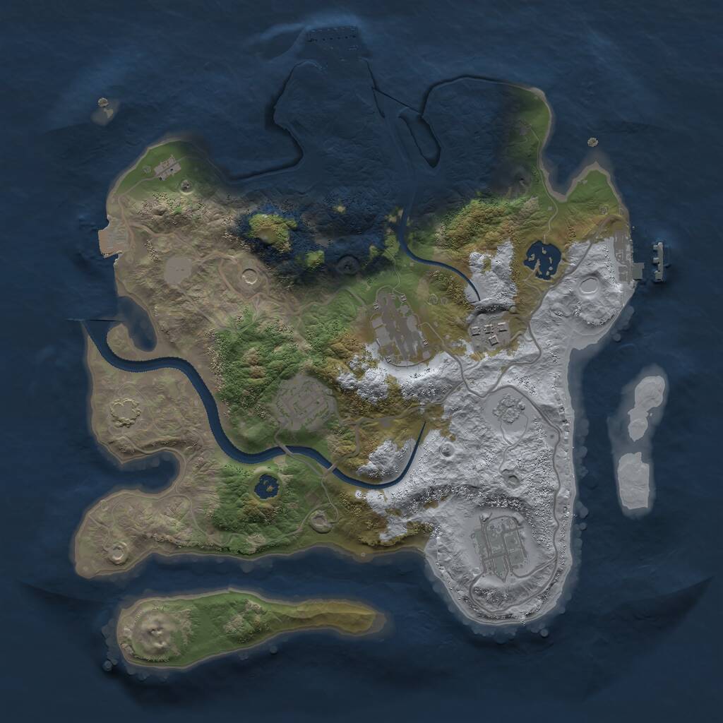 Rust Map: Procedural Map, Size: 3000, Seed: 1940174254, 11 Monuments