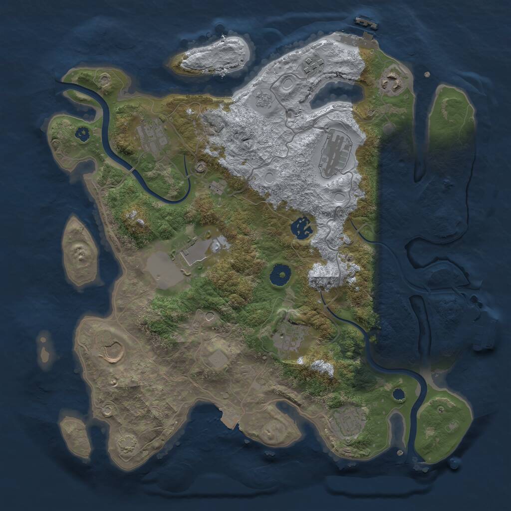 Rust Map: Procedural Map, Size: 3600, Seed: 256978413, 15 Monuments